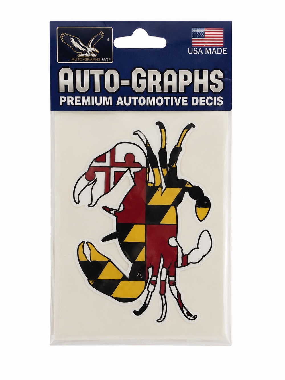Maryland Flag Crab Car Decal Sticker Auto-Graphs USA Made